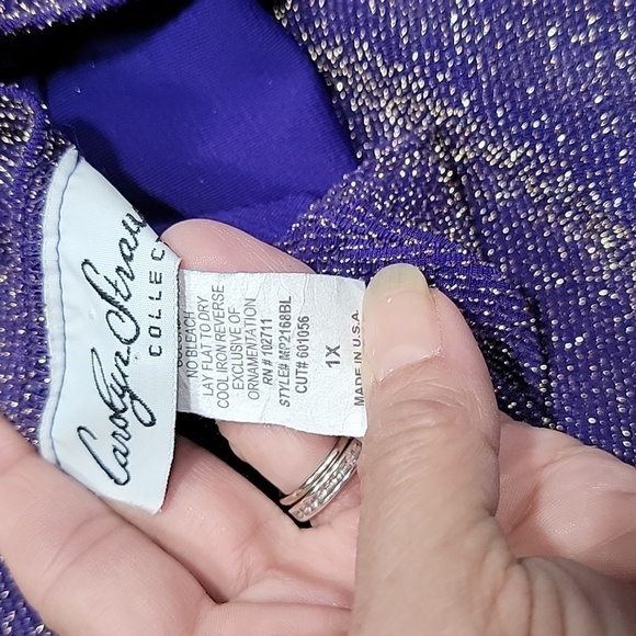 Carolyn Strauss Size 1X Purple and Gold Cardigan Set, Excellent Used Condition - Picture 16 of 16